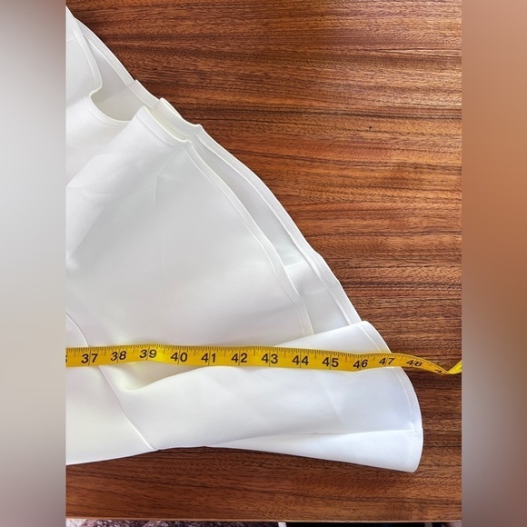 ASOS White scuba material midi asymmetrical wedding bridal dress size 6 - Picture 16 of 16